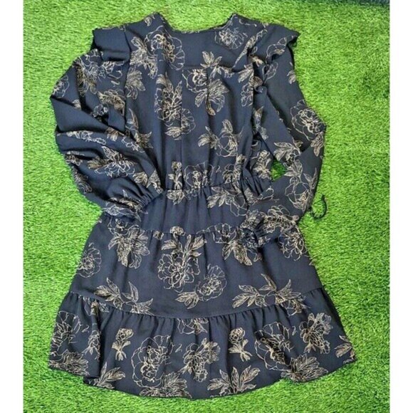 Aritzia Womens Wilfred Marvelle Floral Tier Ruffle Black Dress Medium - Picture 10 of 10